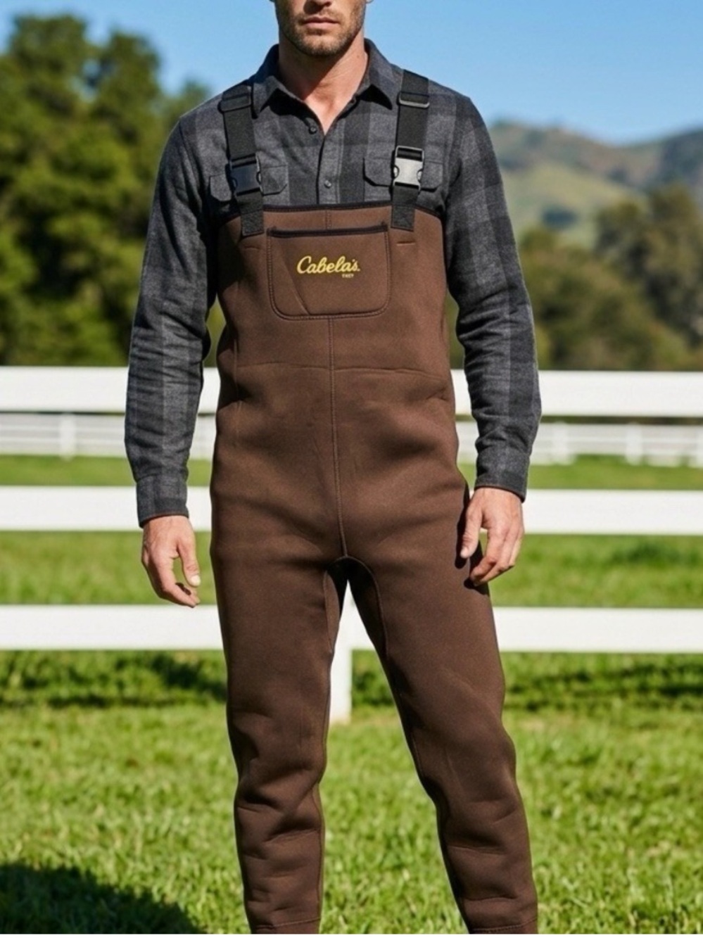 Cabela's Brown Neoprene Stocking Foot Waders - Size Medium